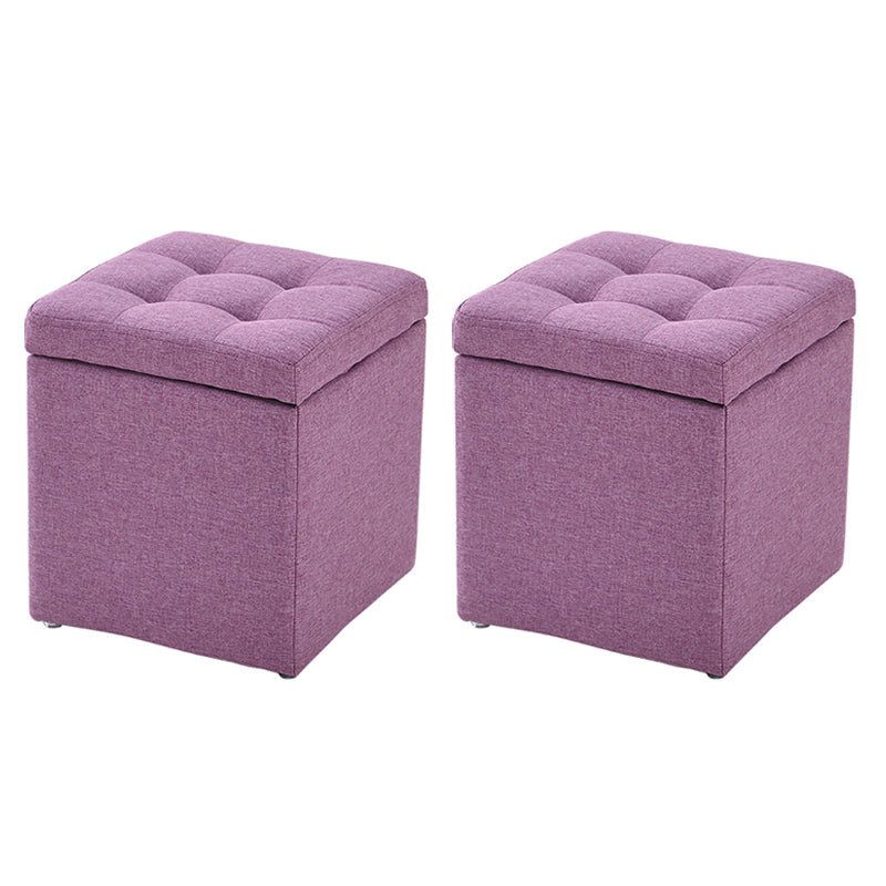 Modern Style Ottoman Cotton Square Indoor Ottoman with Storage