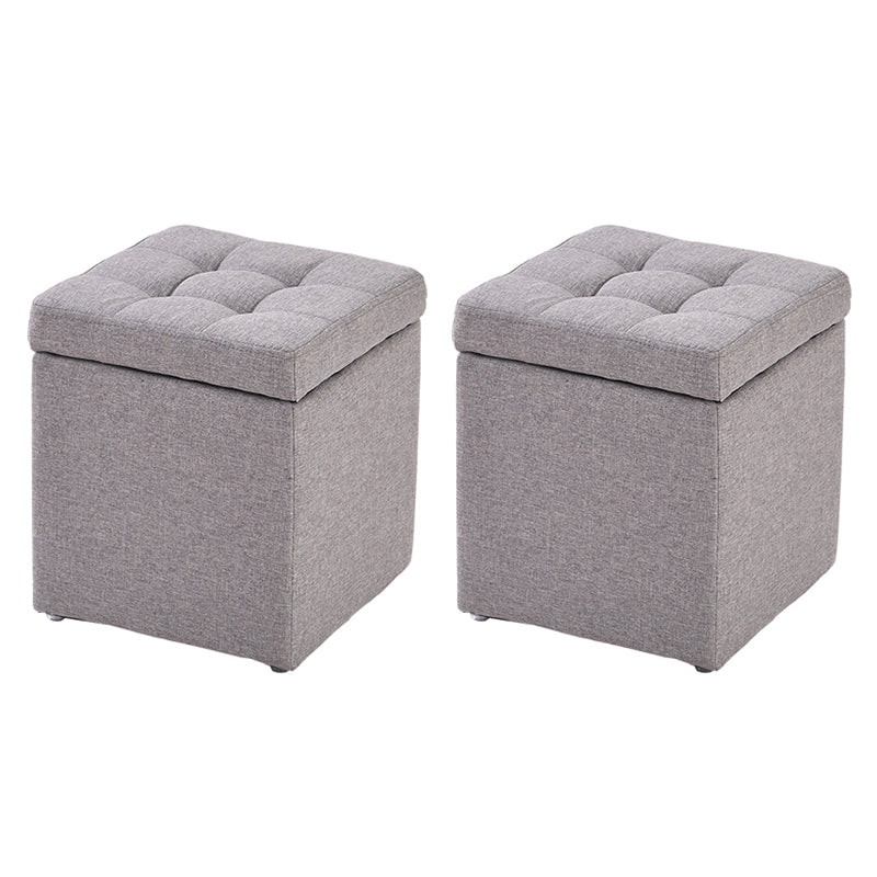Modern Style Ottoman Cotton Square Indoor Ottoman with Storage