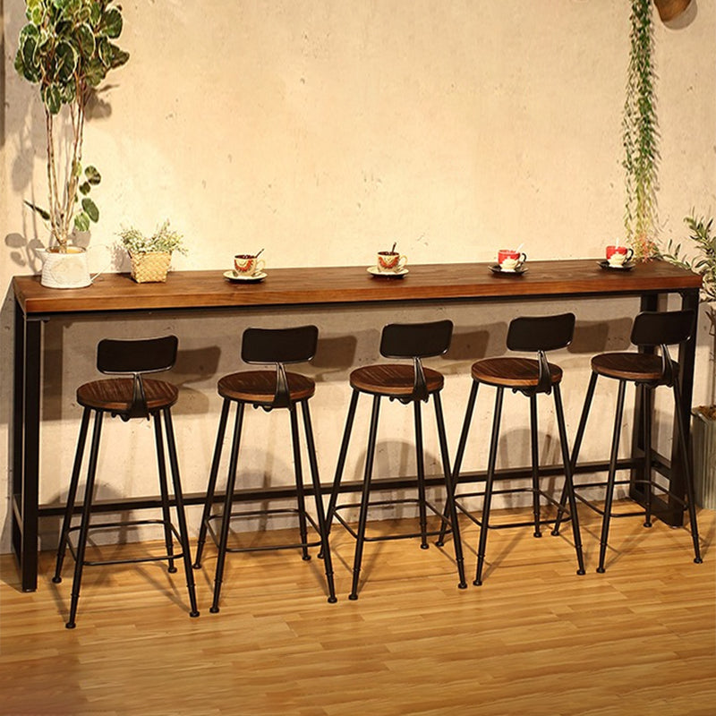 Glam Style Rectangle Bar Table Trestle Base Bar Dining Table for Home