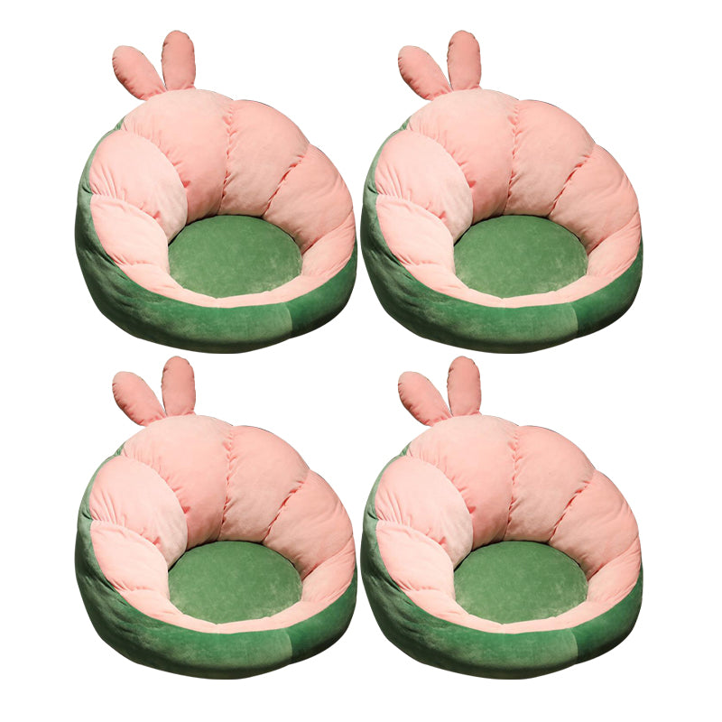 Modern Pouf Ottoman Cotton Upholstered Contrasting Colors Irregular Ottoman