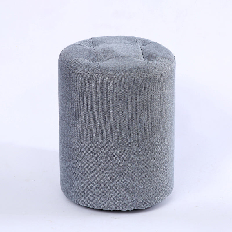 Modern Cotton Pouf Round Stain Resistant Solid Color Pouf for Living Room