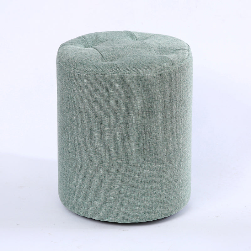Modern Cotton Pouf Round Stain Resistant Solid Color Pouf for Living Room