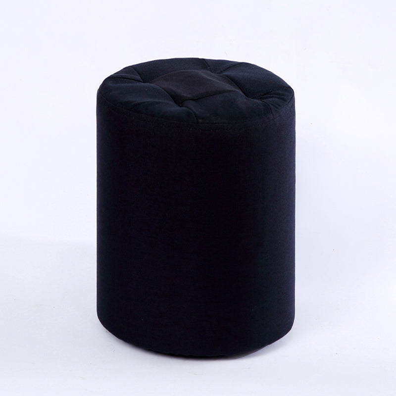 Modern Cotton Pouf Round Stain Resistant Solid Color Pouf for Living Room