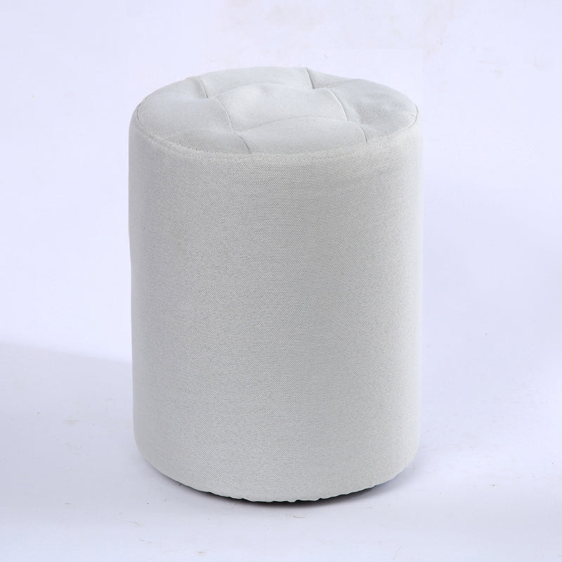 Modern Cotton Pouf Round Stain Resistant Solid Color Pouf for Living Room