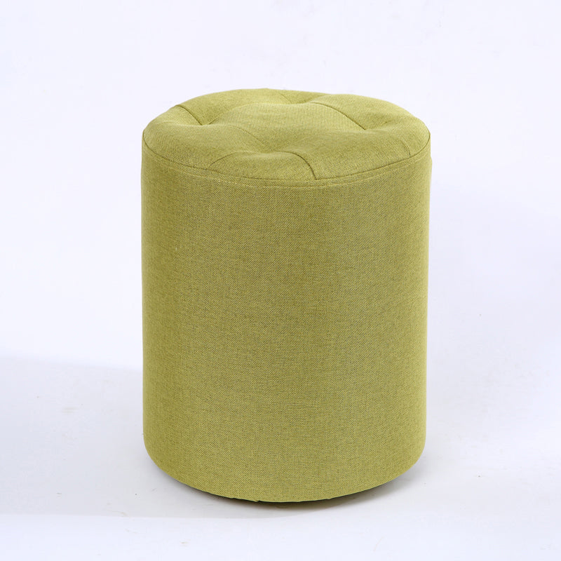 Modern Cotton Pouf Round Stain Resistant Solid Color Pouf for Living Room