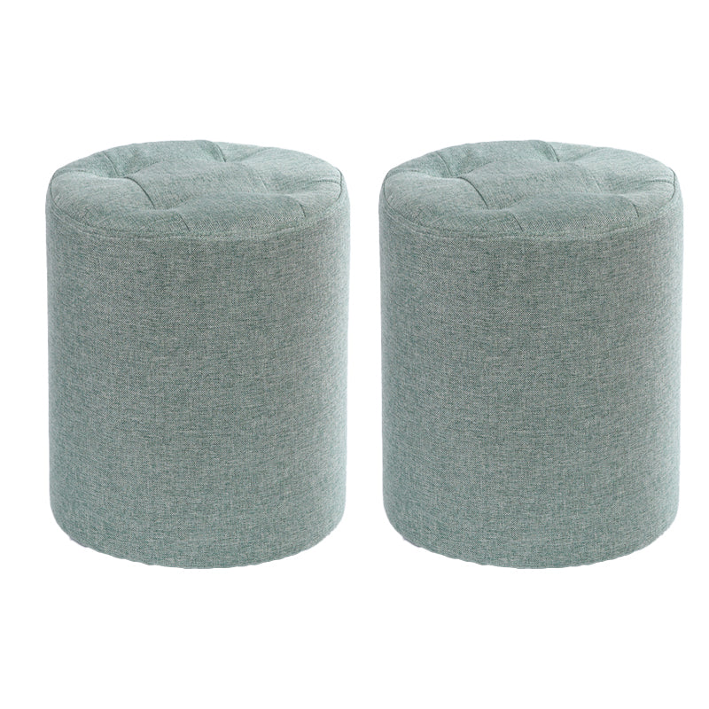 Modern Cotton Pouf Round Stain Resistant Solid Color Pouf for Living Room