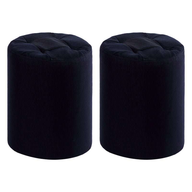 Modern Cotton Pouf Round Stain Resistant Solid Color Pouf for Living Room