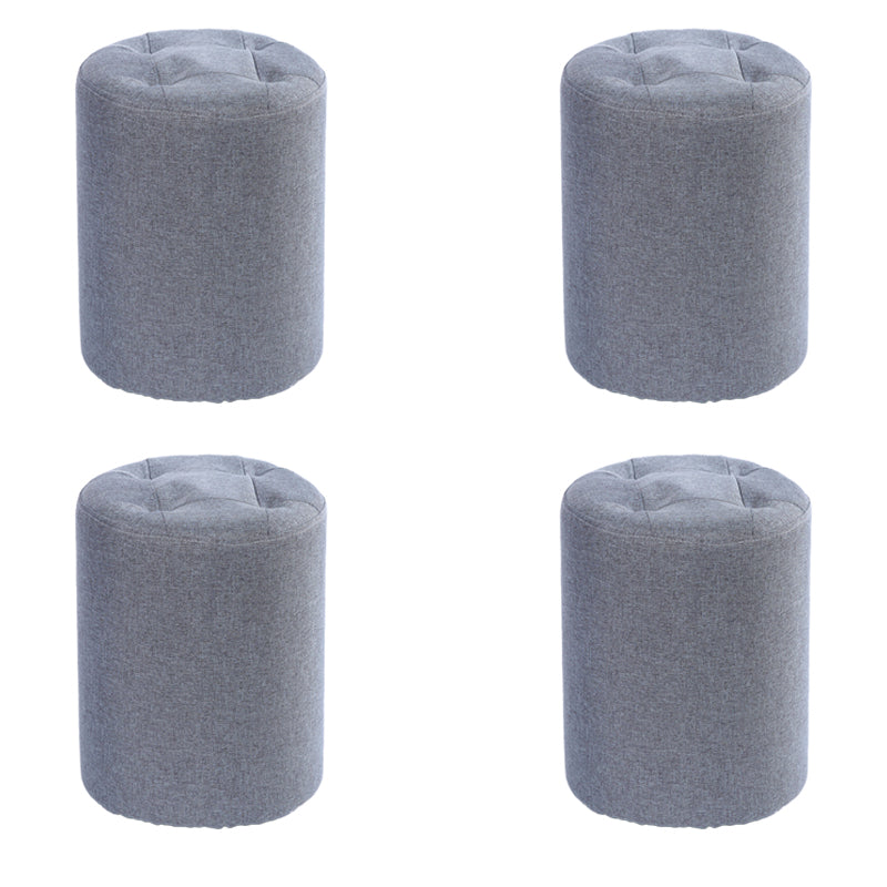 Modern Cotton Pouf Round Stain Resistant Solid Color Pouf for Living Room