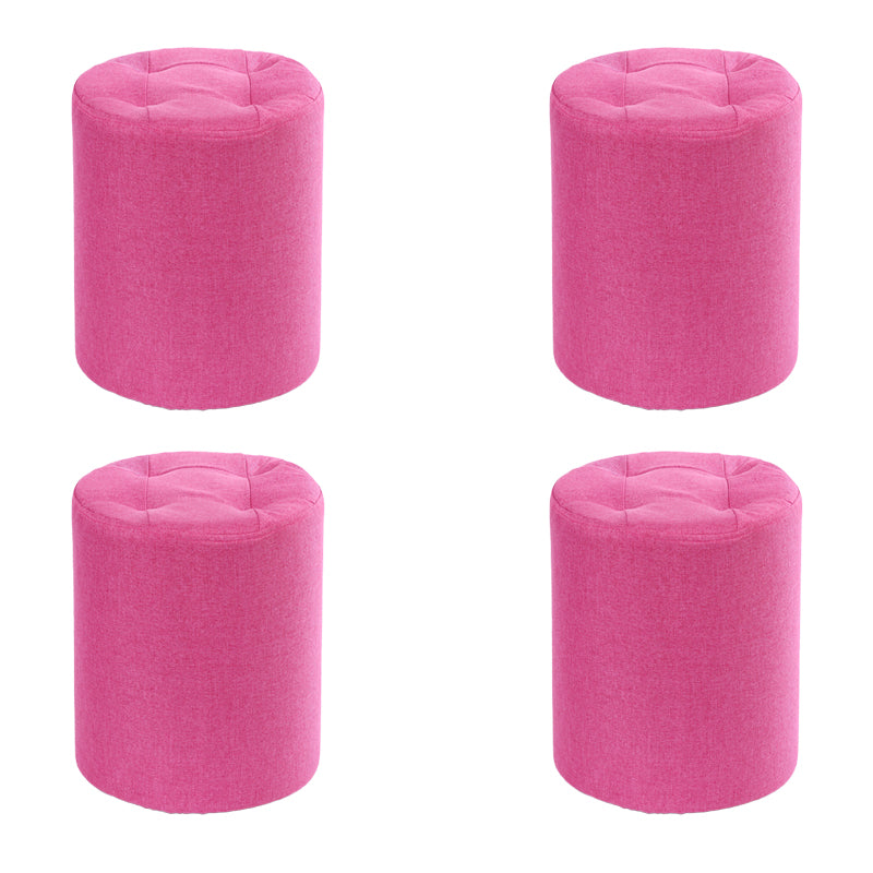 Modern Cotton Pouf Round Stain Resistant Solid Color Pouf for Living Room