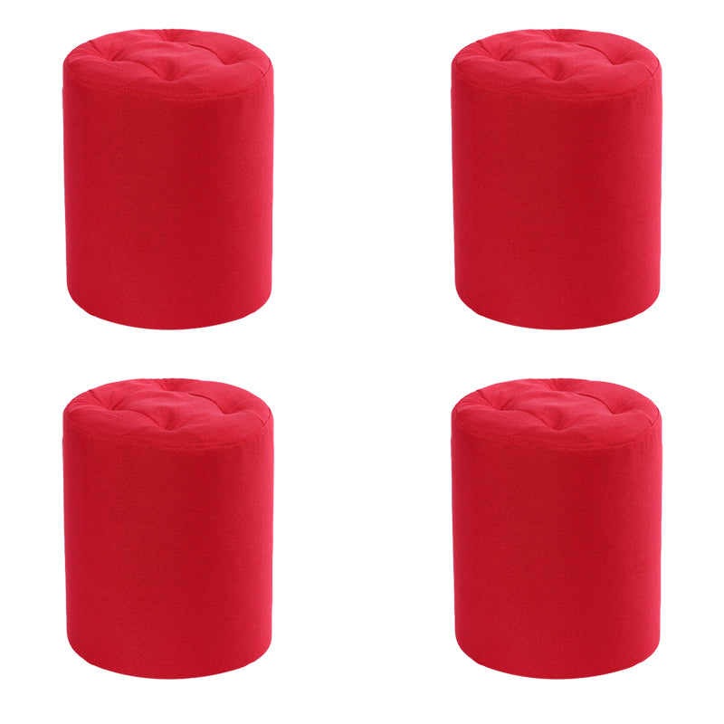 Modern Cotton Pouf Round Stain Resistant Solid Color Pouf for Living Room