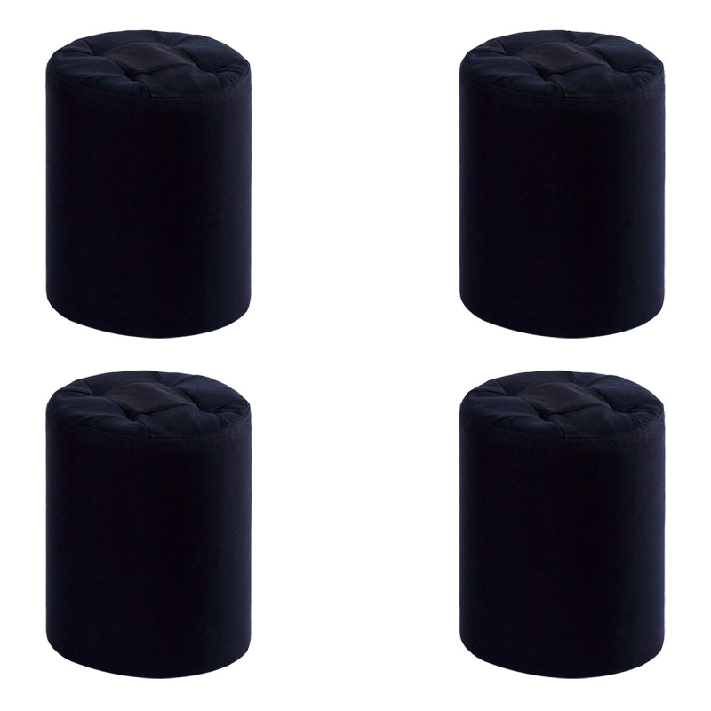 Modern Cotton Pouf Round Stain Resistant Solid Color Pouf for Living Room