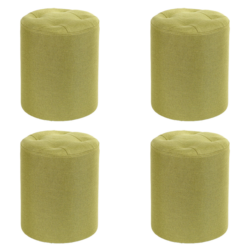 Modern Cotton Pouf Round Stain Resistant Solid Color Pouf for Living Room