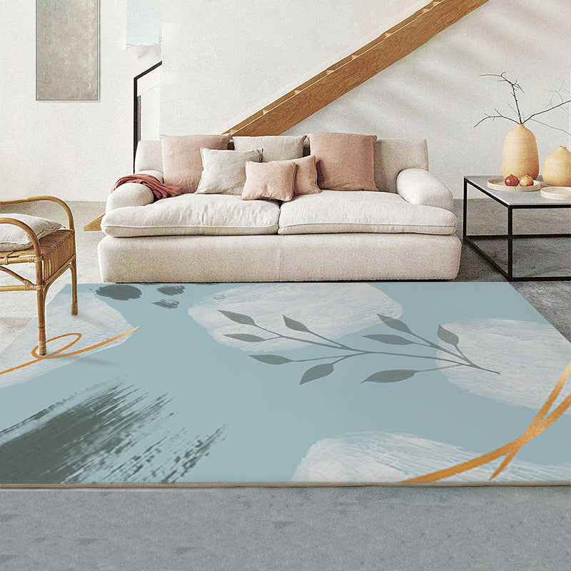 Orange Color Piece Rug Nordic Polyester Area Rug Washable Rug for Living Room