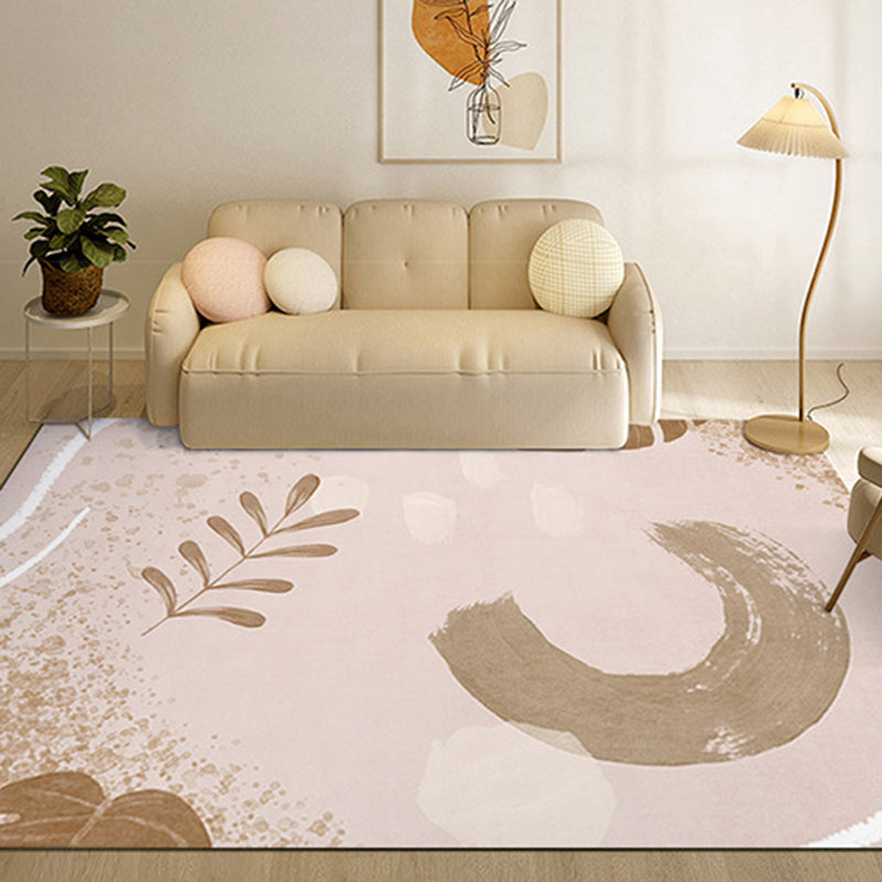 Orange Color Piece Rug Nordic Polyester Area Rug Washable Rug for Living Room