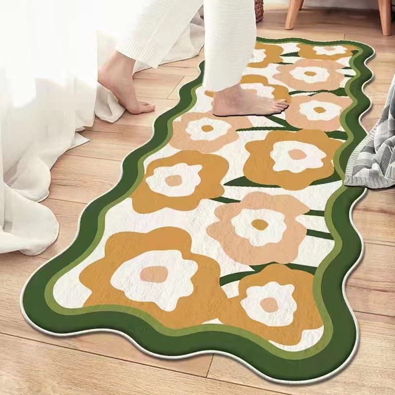 Casual Modern Rug Polyester Tulip Indoor Rug Washable Rug for Living Room