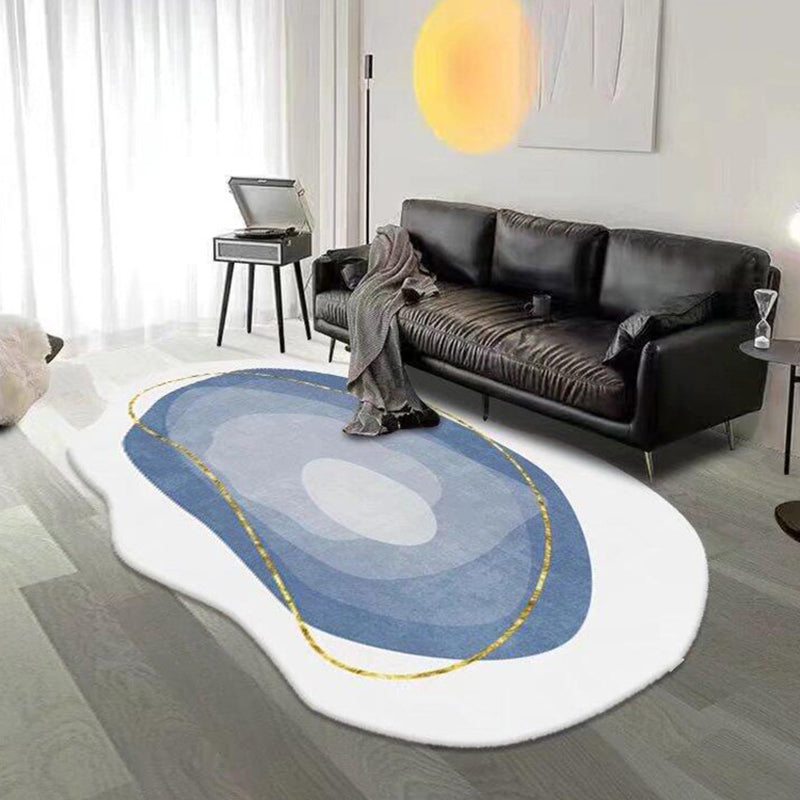 White Casual Rug Polyester Color Piece Rug Washable Rug for Living Room