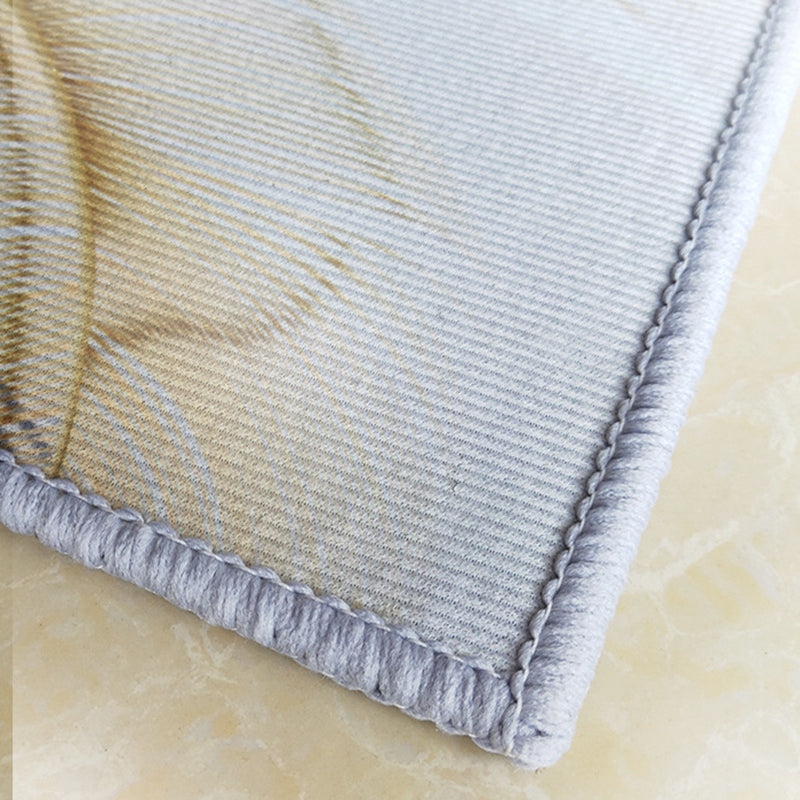 Beige Modern Carpet Polyester Line Area Carpet Tear Resistant Carpet for Home Decoration