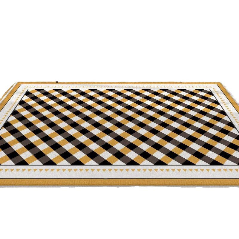 Brown Circle Rug Polyester Modern Area Rug Washable Rug for Living Room