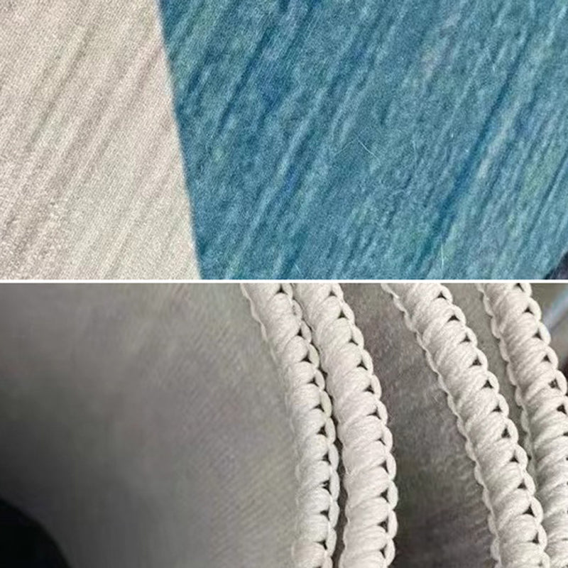 Brown Circle Rug Polyester Modern Area Rug Washable Rug for Living Room