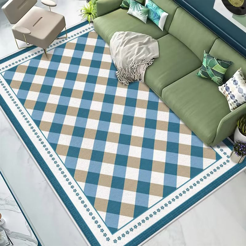 Brown Circle Rug Polyester Modern Area Rug Washable Rug for Living Room