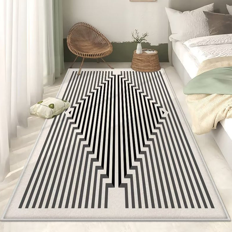 Yellow Striped Carpet Nordic Polyester Carpet Washable Carpet for Home Decor