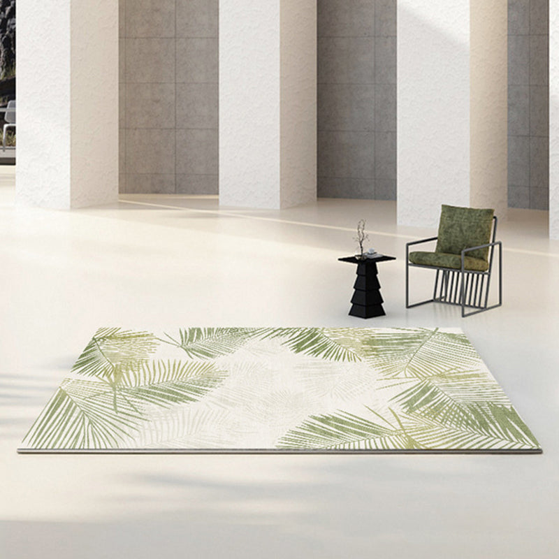 Light Green Check Pattern Rug Modern Polyester Rug Washable Rug for Drawing Room