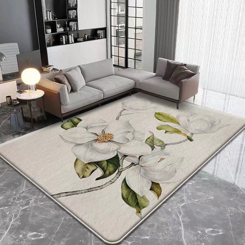 Orange Modern Area Carpet Polyester Graphic Carpet Washable Carpet for Home Decor