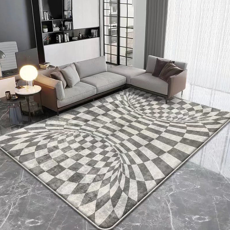 Orange Modern Area Carpet Polyester Graphic Carpet Washable Carpet for Home Decor