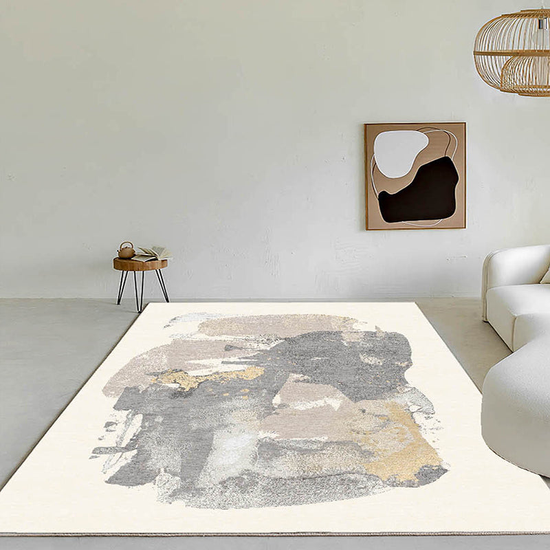 Gray Casual Carpet Polyester Graphic Carpet Washable Carpet for Drawing Room