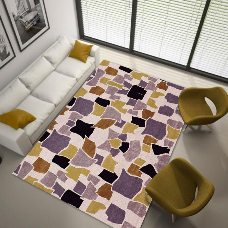 Brown Modern Rug Polyester Graphic Indoor Rug Tear Resistant Rug for Living Room