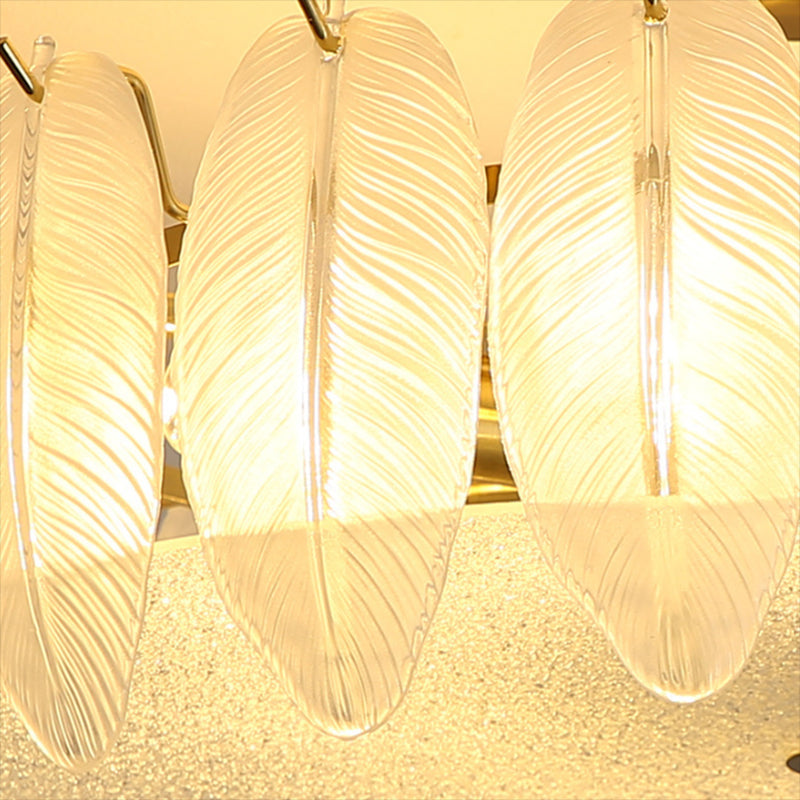 Modern Glass Ceiling Lamp Geometric Flush Mount Light Fixture for Bedroom
