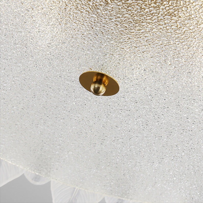 Modern Glass Ceiling Lamp Geometric Flush Mount Light Fixture for Bedroom