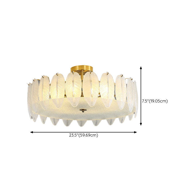 Modern Glass Ceiling Lamp Geometric Flush Mount Light Fixture for Bedroom