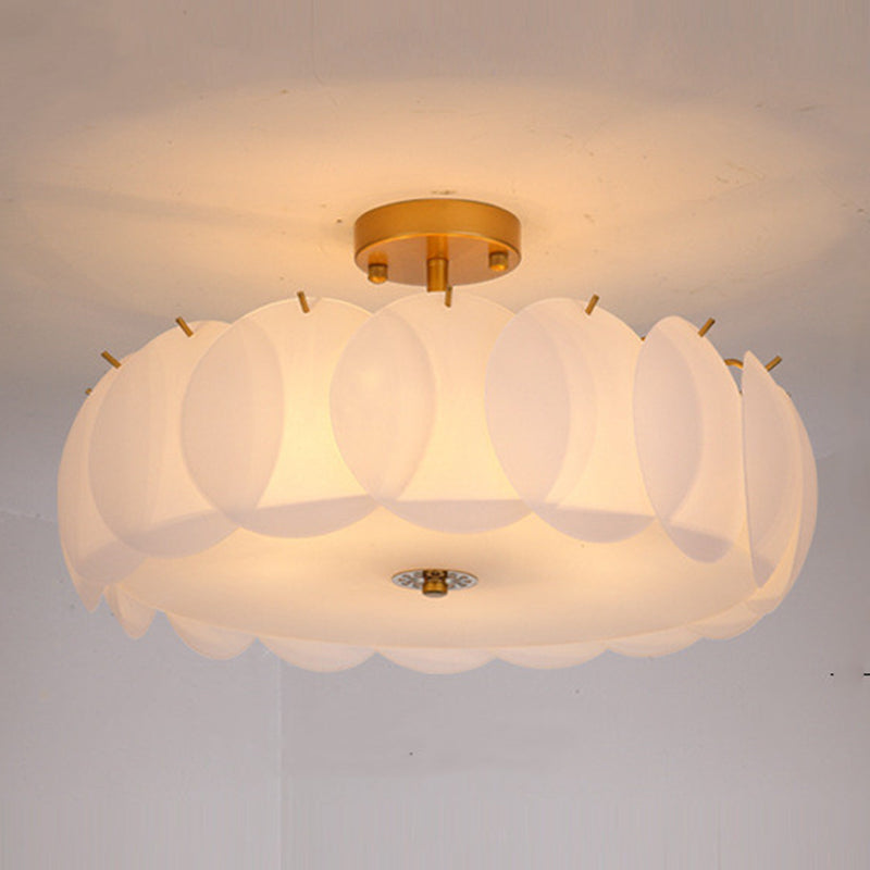 Modern Glass Ceiling Lamp Simple Flush Mount Light Fixture for Bedroom