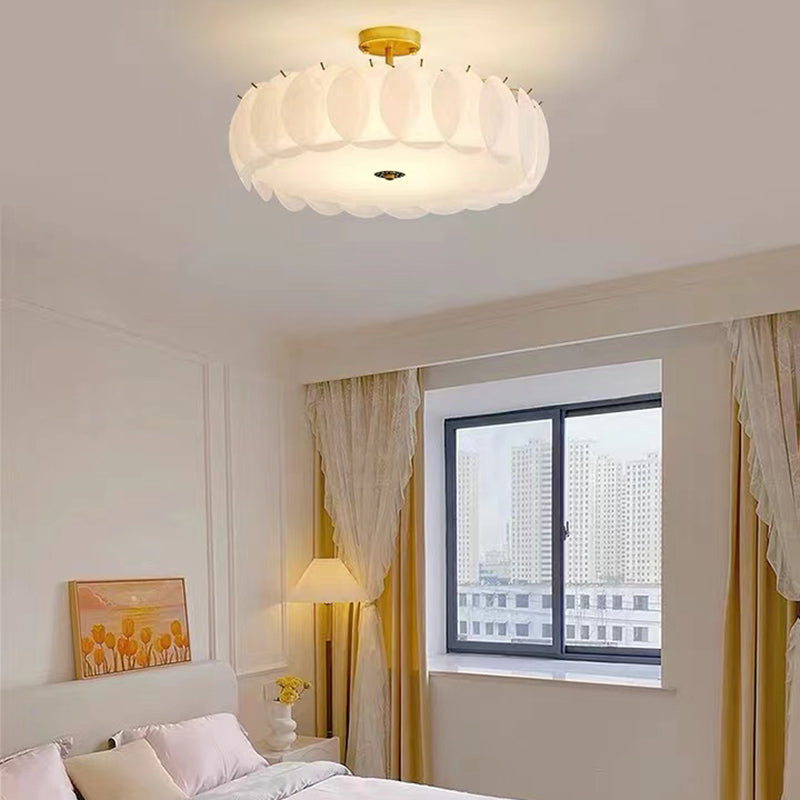 Modern Glass Ceiling Lamp Simple Flush Mount Light Fixture for Bedroom