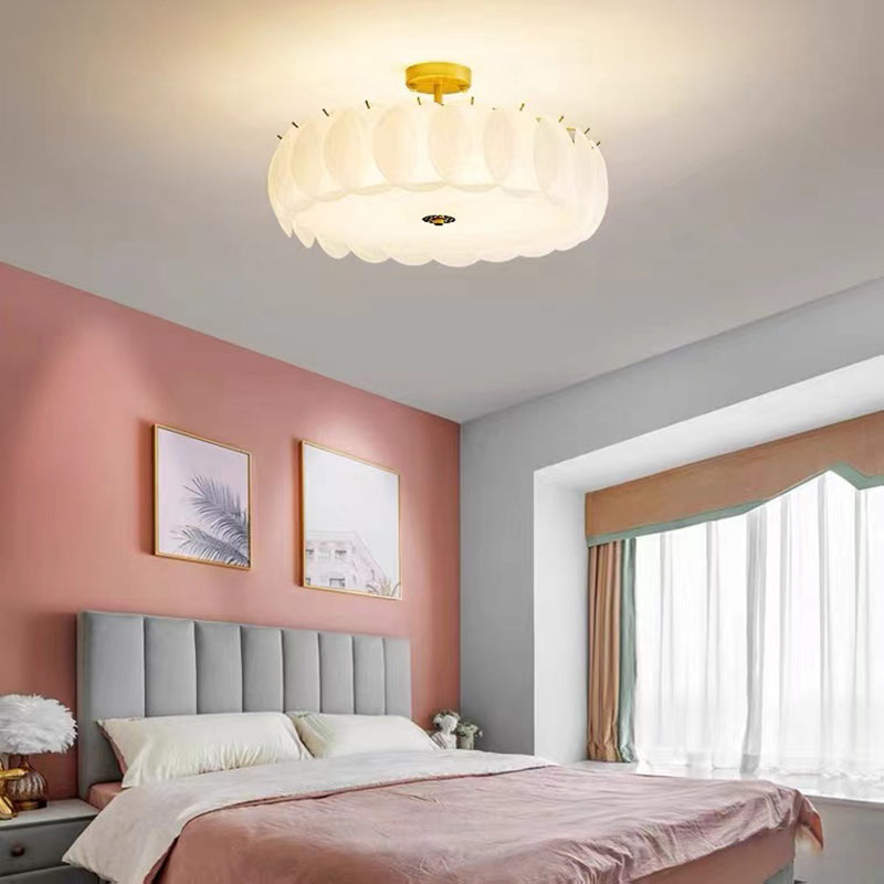 Modern Glass Ceiling Lamp Simple Flush Mount Light Fixture for Bedroom