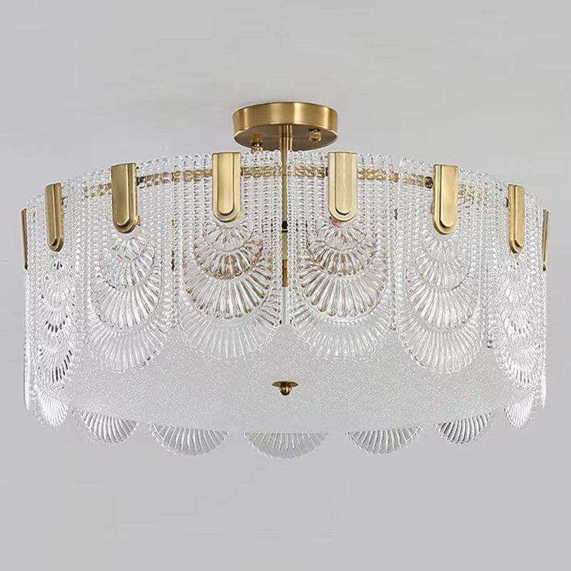 Modern Glass Ceiling Lamp Minimalist Flush Mount Light Fixture for Bedroom