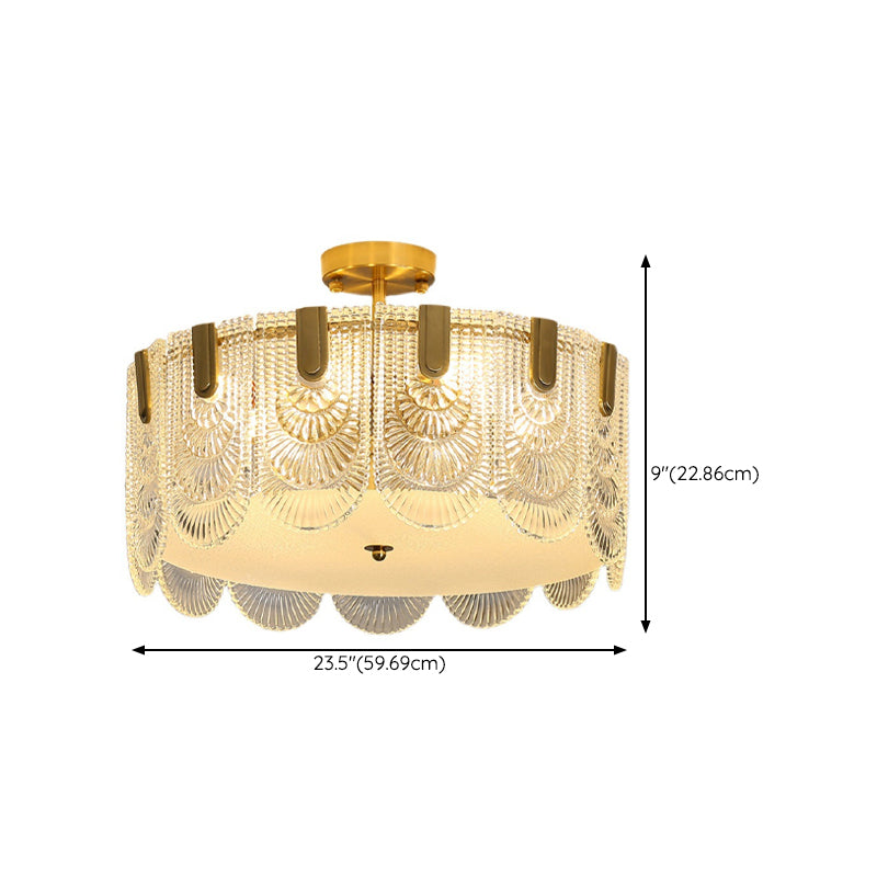Modern Glass Ceiling Lamp Minimalist Flush Mount Light Fixture for Bedroom