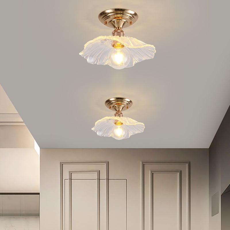 Nordic Style Ceiling Light Circle Shape Ceiling Lamp with Glass Shade for Bedroom