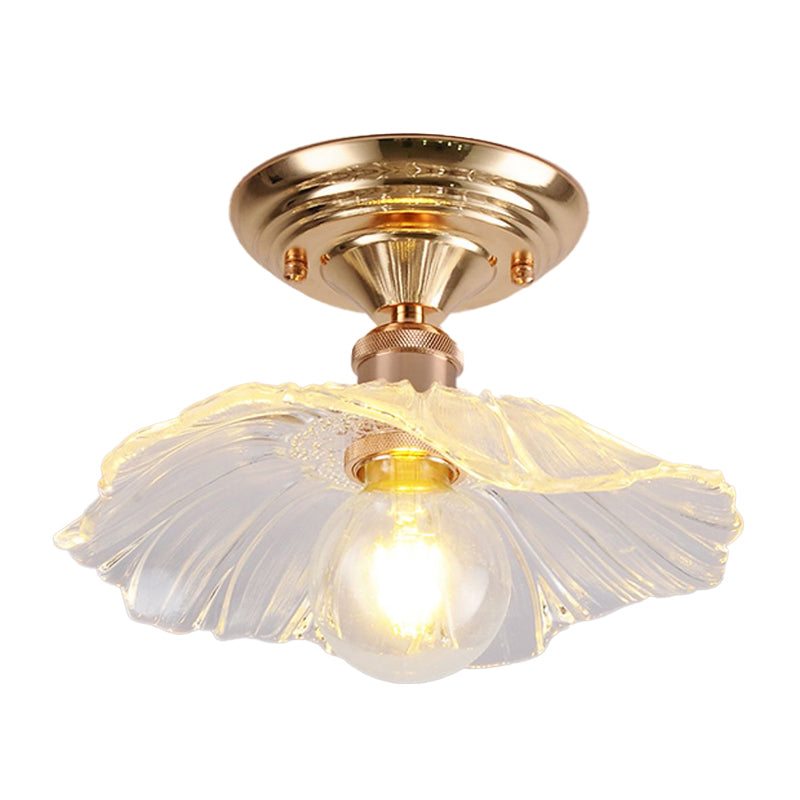 Nordic Style Ceiling Light Circle Shape Ceiling Lamp with Glass Shade for Bedroom