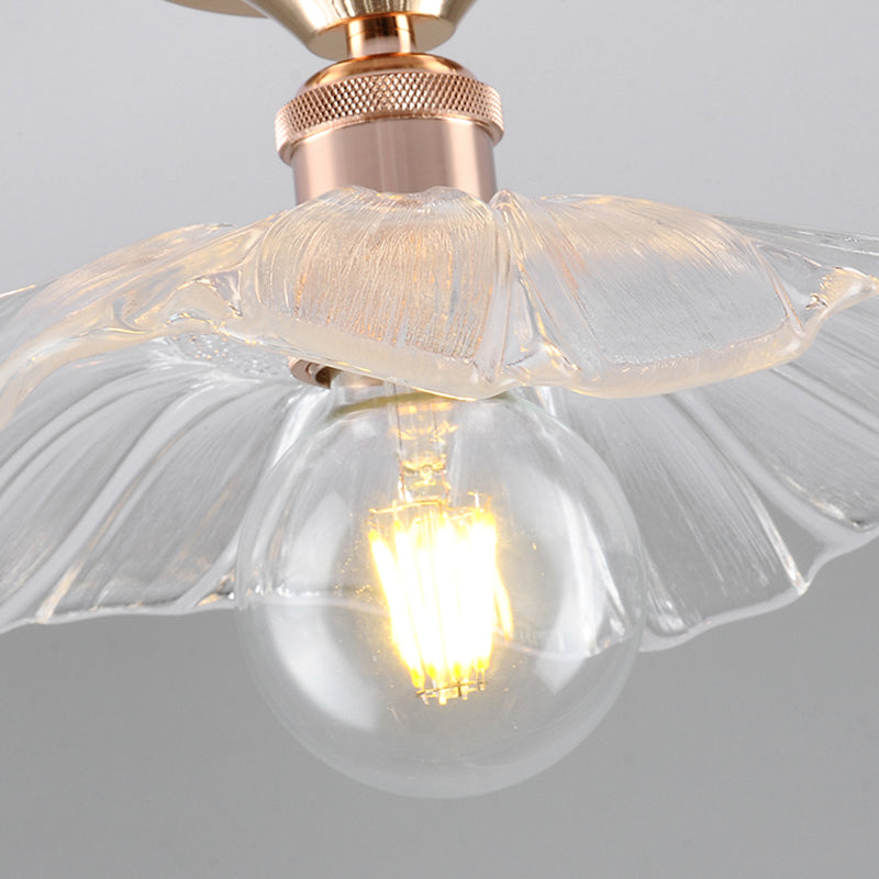 Nordic Style Ceiling Light Circle Shape Ceiling Lamp with Glass Shade for Bedroom