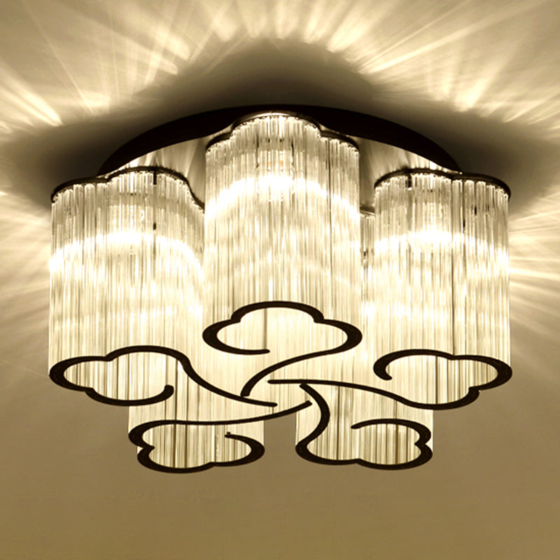 Nordic Style Ceiling Light Cloud Shape Ceiling Lamp with Glass Shade for Bedroom