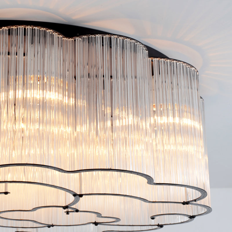 Nordic Style Ceiling Light Cloud Shape Ceiling Lamp with Glass Shade for Bedroom