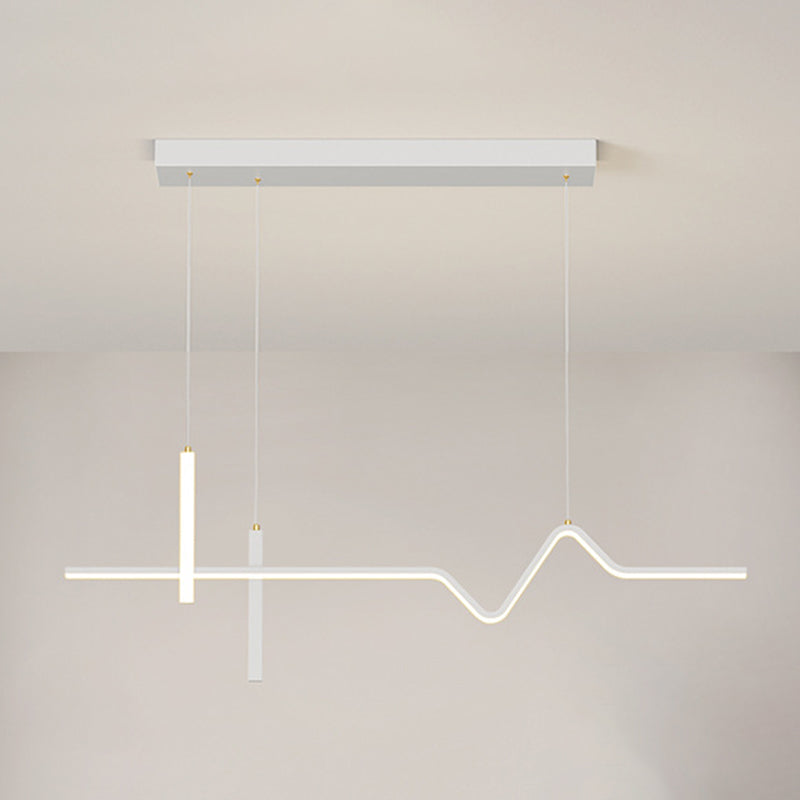 Linear Modern 3 - Light Ceiling Pendant Fixture in Matte LED White Kitchen Island Fixture