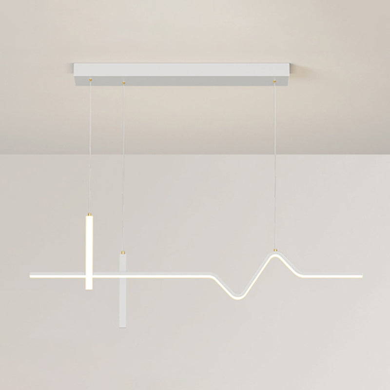 Linear Modern 3 - Light Ceiling Pendant Fixture in Matte LED White Kitchen Island Fixture