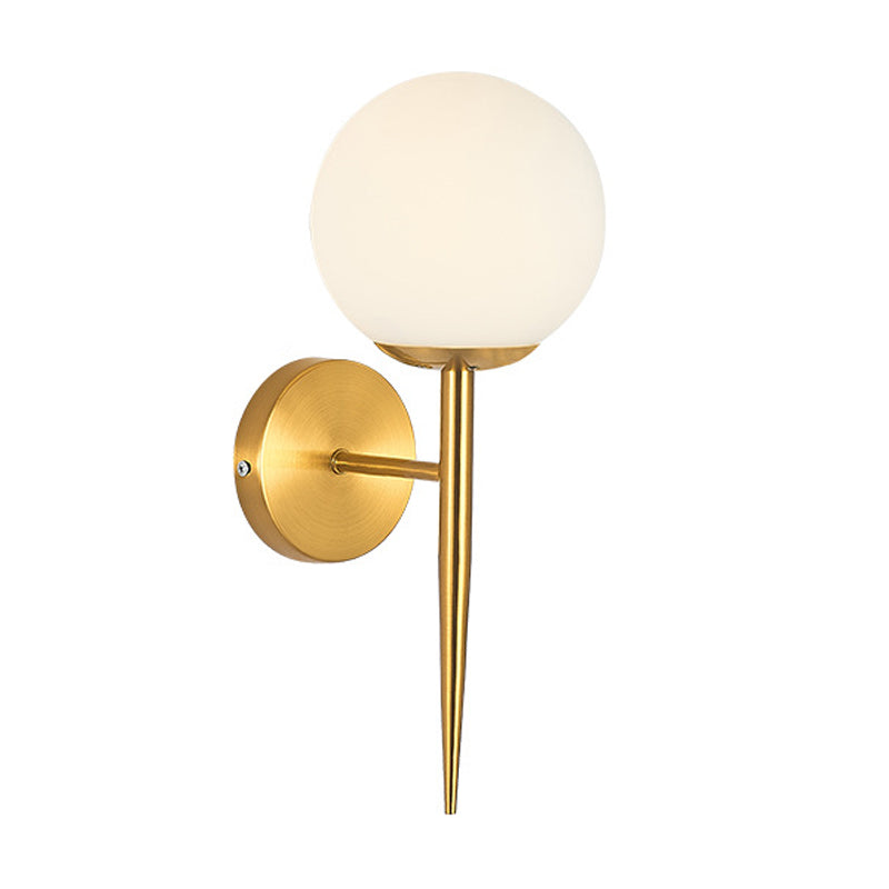 Glass Shaded Bath Vanity Lighting Modernism Metal Golden Light for Bathroom