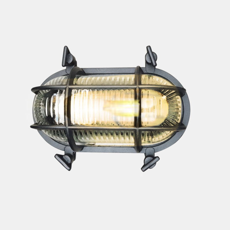 Industrial Style Vanity Light Aluminum Ellipse Shape Vanity Lamp for Shower Room