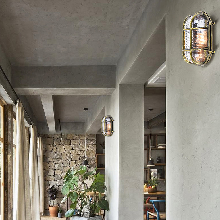 Industrial Style Vanity Light Aluminum Ellipse Shape Vanity Lamp for Shower Room