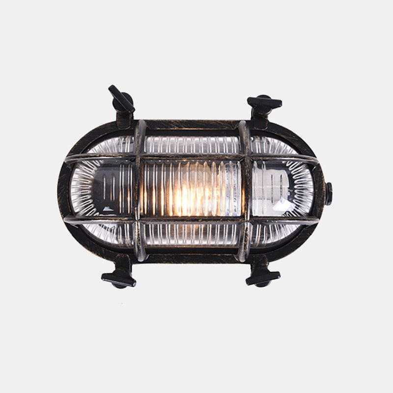 Industrial Style Vanity Light Aluminum Ellipse Shape Vanity Lamp for Shower Room