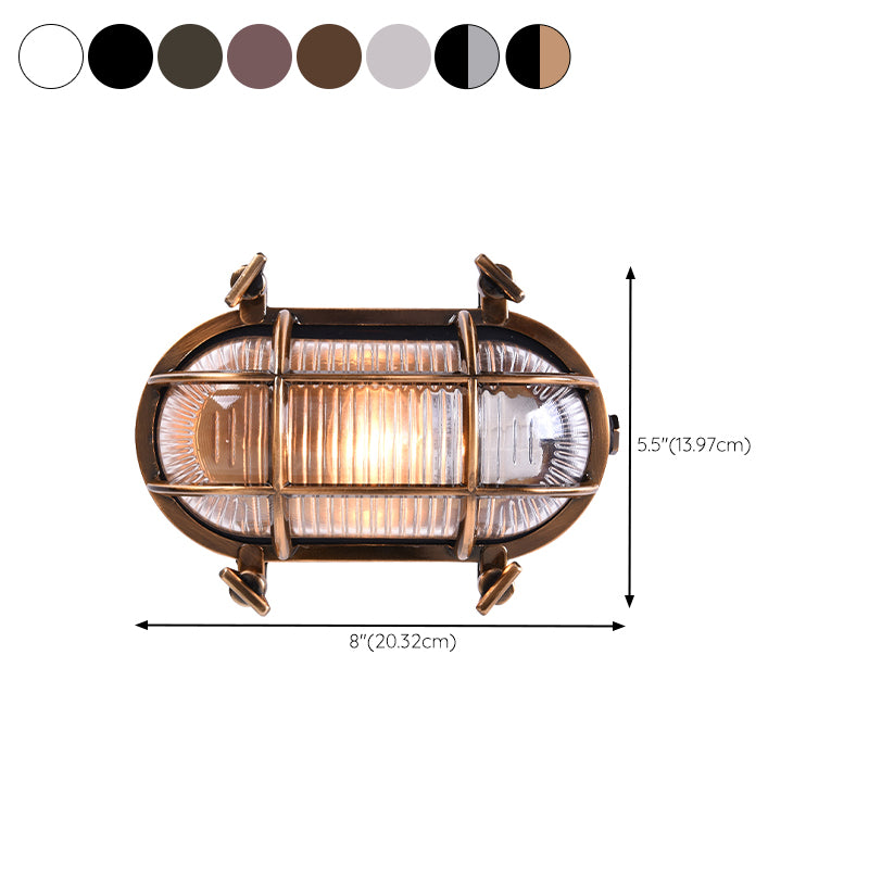 Industrial Style Vanity Light Aluminum Ellipse Shape Vanity Lamp for Shower Room